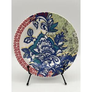 Anthropologie 8” Dessert Plate with Floral & Paisley Pattern